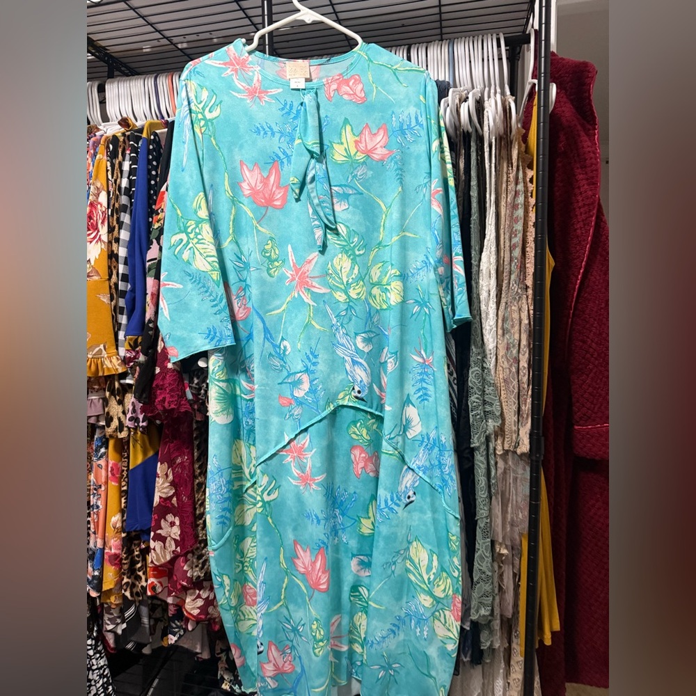 Floral Aqua Maxi Dress
